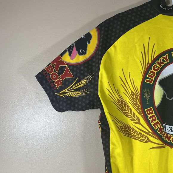 Lucky Labrador Brewing Mens Medium Short Sleeve Bike Jersey Zip Front Oregon - Picture 9 of 15
